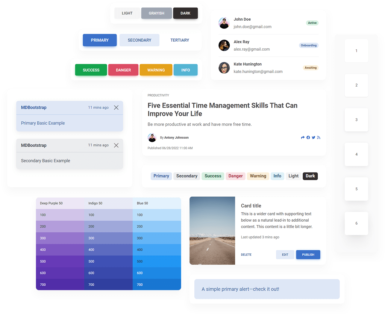 TE light design-system components preview