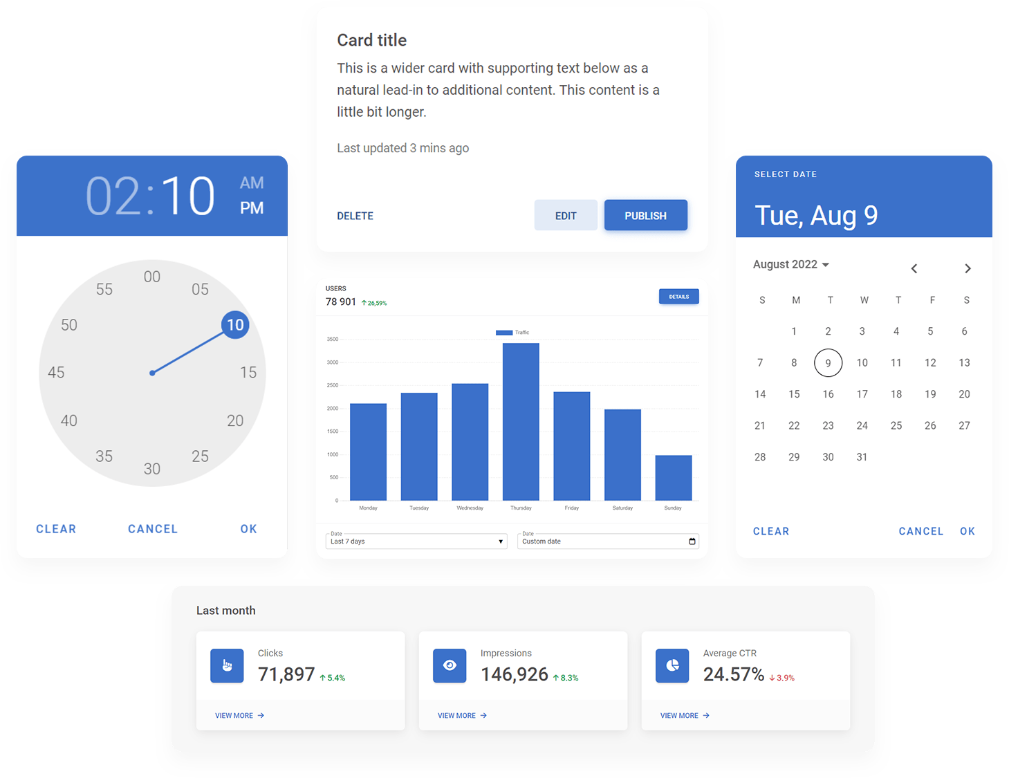 TE light theme components preview