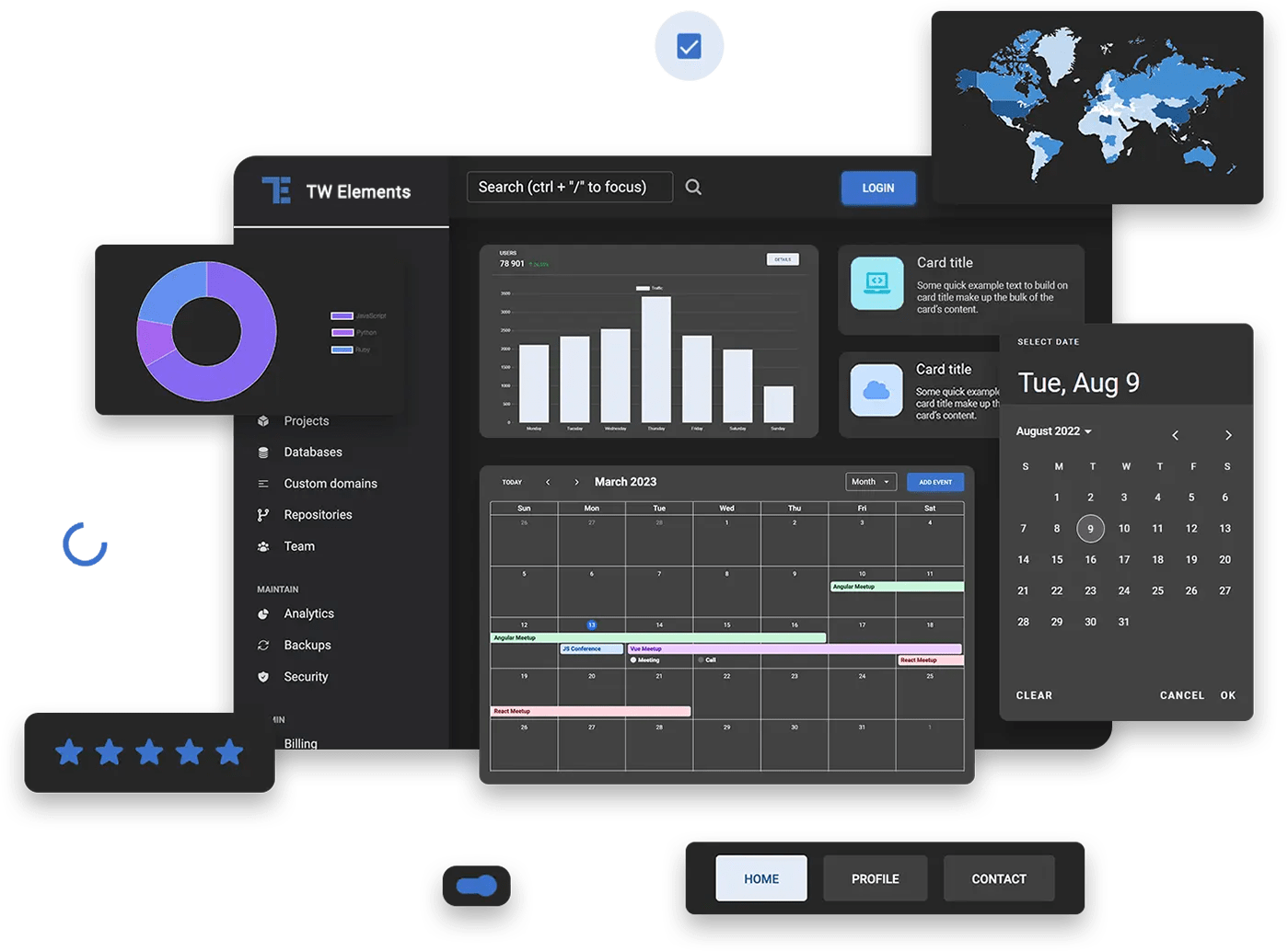 TW Elements - 500+ free Tailwind CSS components